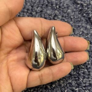 Silver Teardrop Earrings stainless steel tarnish free!!   1.5 inches long !!